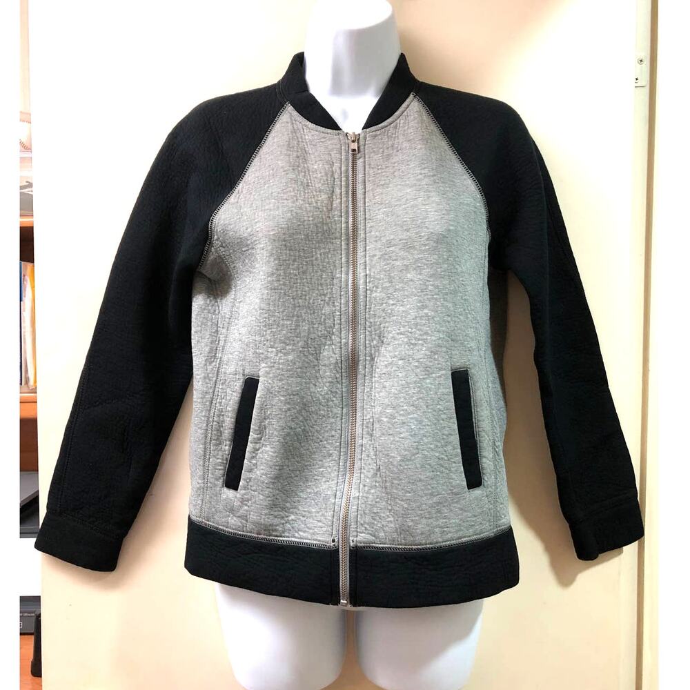 J. Crew Jacket Womens Size 2 Black Gray Zip with Pockets